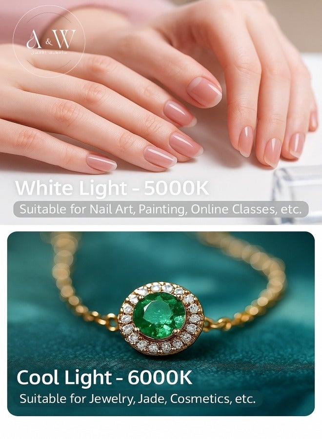 إيه آن د دبليو اضاءة تصوير احترافية رينج لايت مربع فيديو ريغ للجوال والكاميرا – مثبت يدوي، بطارية 8000mAh باور بانك (شحن عكسي)، 2500–6500K تحكم بدرجة اللون والسطوع، ريموت بلوتوث، حامل جوال، كشاف تصوير لـ TikTok وYouTube وتصوير المكياج والطعام والمنتجات - Image 4